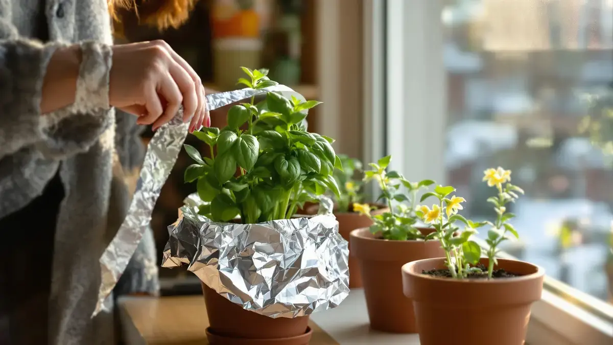 Aluminiumfolie op je bloempotten een simpele tip om je planten deze winter te beschermen
